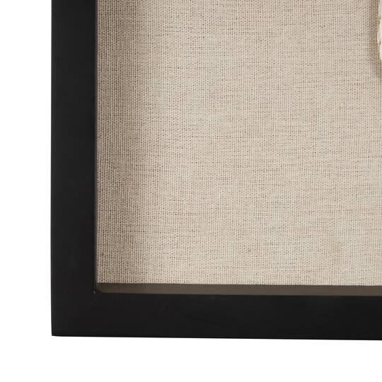 19" Cream, Beige & Black Handmade Abstract Circular Shell Wall Décor